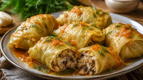 Голубцы с грибами и рисом